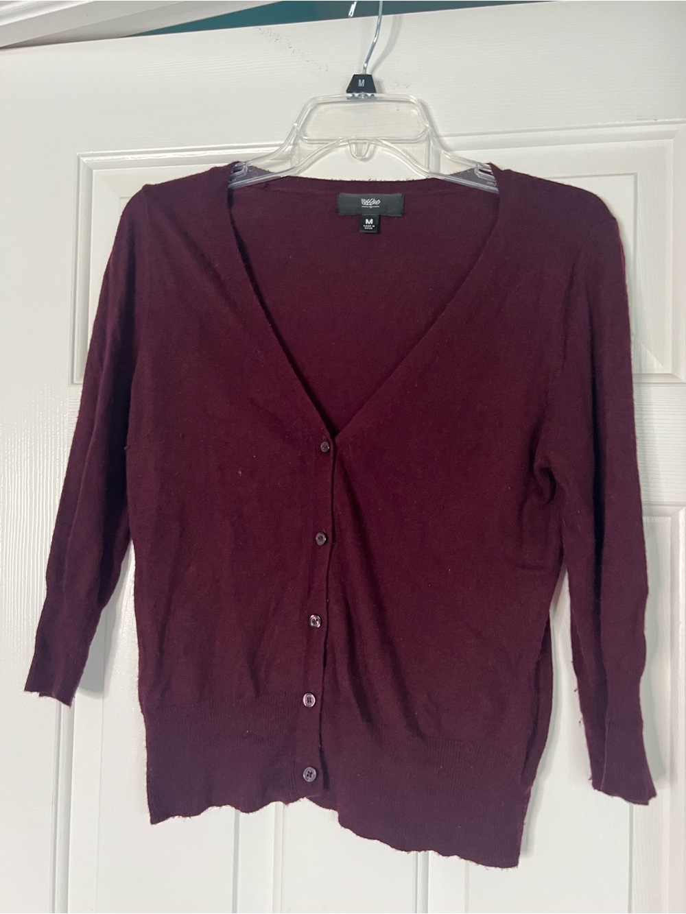 Mossimo Plum Button Front Cardigan Sweater Size M